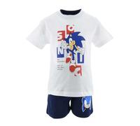 Sonic The Hedgehog Conjunto 2 Piezas para Niño, Diseño Sonic El Erizo Pijama Algodón Suave, Camiseta y Pantalón Corto, Tallas 3 a 8 Años (FR/ES, Edad, 3 años, Regular, Azul)