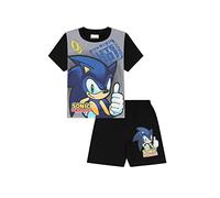 Sonic The Hedgehog Conjunto de pijama corto Let's Go para niños, gris, 7-8 años