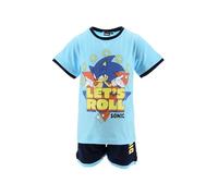 Sonic The Hedgehog Conjunto de verano para niños, camiseta y pantalones cortos - Conjunto de ropa para niños de 4 a 12 años Outfit verano Gráficos Sonic, 10226 Azul Claro, 3 anni