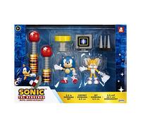 Sonic The Hedgehog - Diorama 30º Aniversario Sonic 2 Figuras de 6 cm y 5 Accesorios - Para los mas Fans de estos Clásicos Videojuegos - Sugerido para Mayores de 3 Años