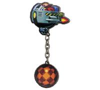 Sonic the hedgehog dr. eggman egg mobile chained pin badge - edición