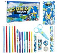 Sonic The Hedgehog Estuche de Lápices para Niños, Estuche Lleno de Papelería