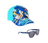 Sonic The Hedgehog Gorra y Gafas de Sol para Niños, Gafas de Sol Protección UV, Gorra de Verano, Gorro de Beisbol Infantil