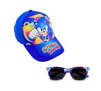 Sonic The Hedgehog Gorra y Gafas de Sol para Niños, Gafas de Sol Protección UV, Gorra de Verano, Gorro de Beisbol Infantil