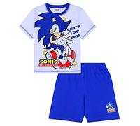 SONIC THE HEDGEHOG Let's Do This Short Gamer - Pijama de algodón para niño, color blanco, blanco, 9-10 años