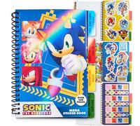 SONIC THE HEDGEHOG Libro de Pegatinas para Niños y Adolescentes, Pack Pegatinas de 28 Hojas Shadow Knuckles +400 Pegatinas Infantiles