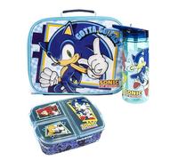 Sonic The Hedgehog Lonch Box Set Kids (bolso, botella de agua, snack mac) Un tamaño