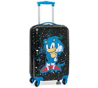 Sonic The Hedgehog Maleta de Cabina para niños | Niñas Adolescentes Juego Película Veloz Erizo Animado Negro Pequeño Tapa Dura Llevar En Asa Extensible