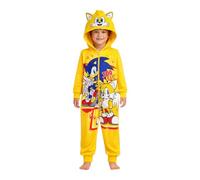 Sonic The Hedgehog, Mameluco con capucha para niños o niñas, pijama todo en uno, Sonic, cola o nudillos, edad de 4 a 14 años