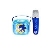 Sonic The Hedgehog - Mini Altavoz LED inalámbrico para Karaoke con micrófono Bluetooth, Azul, Luces Que cambian de Color