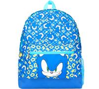 Sonic The Hedgehog - Mochila escolar para niños, 2 compartimentos, mochila de viaje para niños, correas de hombro ajustables y bolsillo de malla