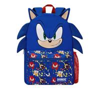 Sonic The Hedgehog Mochila Niño con Orejas y Púas 3D, Azul, Talla Única
