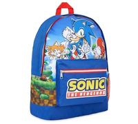 Sonic The Hedgehog Mochila Niño Niña, Mochilas Escolares para Niños, Regalos Originales, Mochila Infantil, Merchandising Oficial (Azul/Rojo)