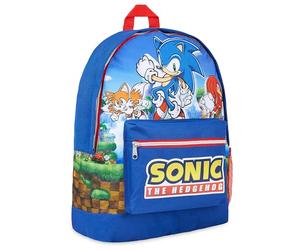 Sonic The Hedgehog Mochila Niño Niña, Mochilas Escolares para Niños, Regalos Originales, Mochila Infantil, Merchandising Oficial (Azul/Rojo)