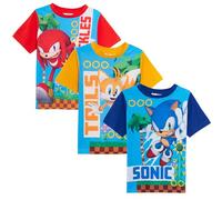 Sonic The Hedgehog Pack de 3 Camisetas niños (Paquete de 3) 9-10 Años