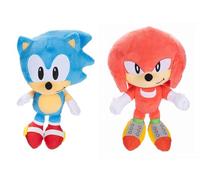 Sonic The Hedgehog Paquete de 2 peluches coleccionables Sonic & Knuckles de 9 pulgadas
