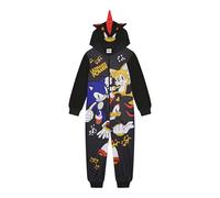 Sonic The Hedgehog, Pijama con capucha para niños o niñas, pijama todo en uno, sombra, negro de 4 a 14 años, Sombra, 9-10 años