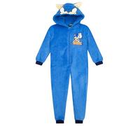 Sonic The Hedgehog Pijama Entero Pijama Niño Entero Sonic | Juegos Onesies | Forro polar cálido y acogedor, estampado bordado Sonic, orejas 3D, cremallera central, fiestas de pijamas, Halloween, Navidad