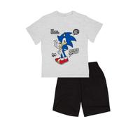 Sonic The Hedgehog Pijama para Niño, Diseño Sonic El Erizo, Pijama Algodón Suave, Camiseta y Pantalón Corto Niño y Adolescente, Talla 8 Años
