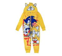 Sonic The Hedgehog, Pijama todo en uno con capucha para niños o niñas, de 4 a 14 años, Colas, 13-14 Años