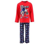 Sonic The Hedgehog Pijamas para Niño, Camiseta y Pantalon Largo Conjunto 2 Piezas para Niño, Diseño Sonic el Erizo Pijama Algodon Suave Rojo, Talla 3 Años - Rojo
