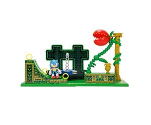 Sonic The Hedgehog - Playset Zona de Carreras de los Vieojuegos de Sonic - Figura de acción Sonic de 6 cm de Altura - Juguete Niños 3 Años +