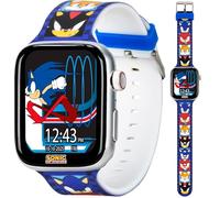 Accutime Sonic The Hedgehog - Reloj Inteligente Bluetooth para niños, Control Remoto de cámara, Juegos, podómetro, Alarma, con Sonic, Colas, Nudillos, Azul, 40mm