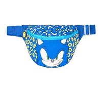 Sonic the Hedgehog Riñonera para Niños, Correa Ajustable, Ligera, Divertida, Bolsa de Viaje Cruzada, Blue, 25 cm x 7 cm x 6 cm