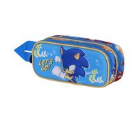 Sonic The Hedgehog - Sega Go-Estuche Portatodo 3D Doble, Azul, 22 x 10 cm