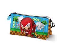 Karactermania Estuche portatodo triple Sonic The Hedgehog SEGA Knuckles Run Multicolor 23 x 11 cm