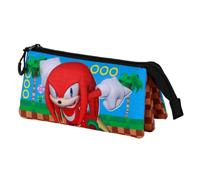 Karactermania Estuche portatodo triple Sonic The Hedgehog SEGA Knuckles Run Multicolor 23 x 11 cm