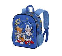 Sonic The Hedgehog - SEGA-Mochila 3D Pequeña, 26 x 31 cm, Capacidad 8.5 L, Azul Lets Roll