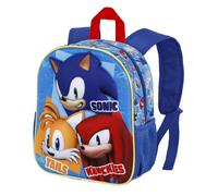 Sonic The Hedgehog - SEGA-Mochila 3D Pequeña, 26 x 31 cm, Capacidad 8.5 L, Azul Trio