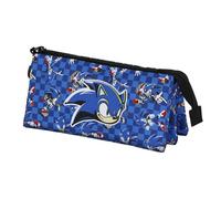 Sonic The Hedgehog - SEGA Sega-Sonic Action-Estuche Portatodo Triple, Azul, 23 x 11 cm