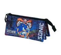 Sonic The Hedgehog - SEGA Sega-Sonic Checkpoint-Portatodo Triple FAN 2.0, Azul, 23 x 11 cm