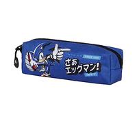 Sonic The Hedgehog - SEGA Sega-Sonic On the Run-Estuche Portatodo Cuadrado FAN 2.0, Azul, 21 x 8 cm