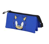 Sonic The Hedgehog - SEGA Sega-Sonic Sight-Estuche Portatodo Triple, Azul, 23 x 11 cm