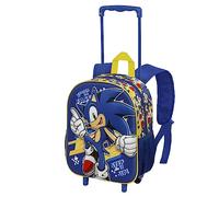 Sonic The Hedgehog - SEGA Sega-Sonic Step-Mochila 3D con Ruedas Pequeña, Azul, 26 x 34 cm, Capacidad 12.5 L