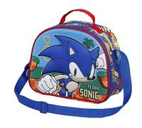 Sonic The Hedgehog - SEGA Sega-Sonic Team-Bolsa Portamerienda 3D, Azul, 25.5 x 20 cm