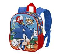 Sonic The Hedgehog - SEGA Sega-Sonic Team-Mochila 3D Pequeña, Azul, 26 x 31 cm, Capacidad 8.5 L
