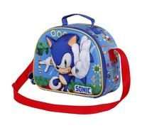 Sonic The Hedgehog - SEGA Sonic The Hedgehog - SEGA, Bolsa Portamerienda 3D, 25.5 x 20 cm, Azul Faster