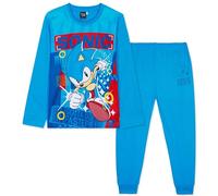 Sonic The Hedgehog Shadow Pijama Niño Invierno de Manga Larga, Ropa de Dormir Pijama Chico de 2 Piezas - Regalos para Niños (Azul Sonic, 4-5 Años)