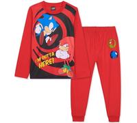 Sonic The Hedgehog Shadow Pijama Niño Invierno de Manga Larga, Ropa de Dormir Pijama Chico de 2 Piezas - Regalos para Niños (Rojo Sonic/Knuckles, 5-6 Años)