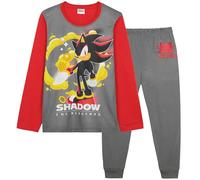 SONIC THE HEDGEHOG Shadow Pijama Niño Invierno Manga Larga, Suave Ropa de Dormir Niño, Regalos para Niños (Rojo/Gris Shadow, 9-10 Años)