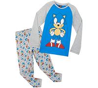 Sonic The Hedgehog Shadow Pijama Niño Invierno Manga Larga, Suave Ropa de Dormir Niño, Regalos para Niños (Gris/Azul Sonic, 6-7 Años)