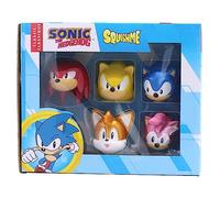 Sonic The Hedgehog SquishMe Series 1 - Caja de coleccionistas de 6 unidades: juguete para aliviar el estrés, recuerdo de fiesta y juguetes antiestrés para niños, juego completo de la serie 1 con