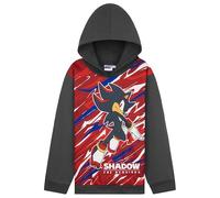 Sonic The Hedgehog Sudadera con Capucha para Niño y Adolescente, Sudadera Suave y Cómoda, Shadow Knuckles Tails Regalos Niños (Negro/Rojo, 9-10 Años)