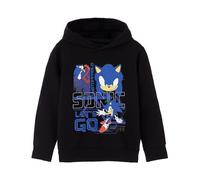 Sonic The Hedgehog Sudadera con Capucha para niños | Sudadera con Capucha con gráfico de Moda para niños Gaming Let's Go | Sudadera con Capucha Negra acogedora para Jugadores