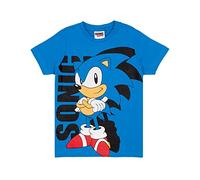 Sonic The Hedgehog T Shirt Boys Blue Supersonic Game Kids Top 5-6 años