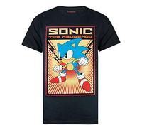 Sonic The Hedgehog T-Shirt Mens Propaganda Retro Cartel Black Top XXL
